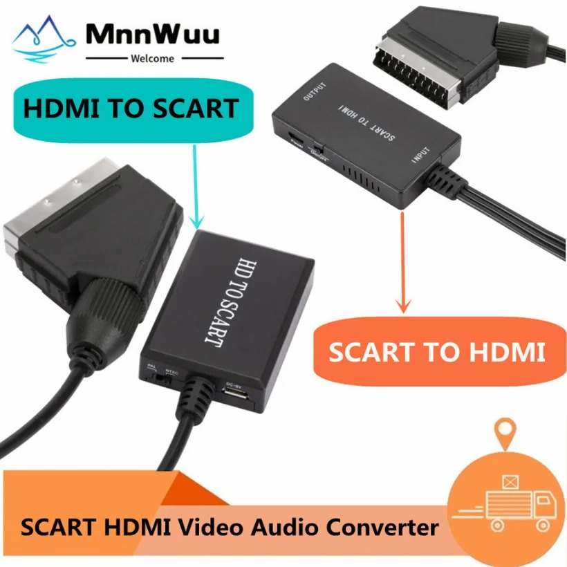 Scart To Hdmi - 1080P HDMI-متوافق مع محول صوت الفيديو